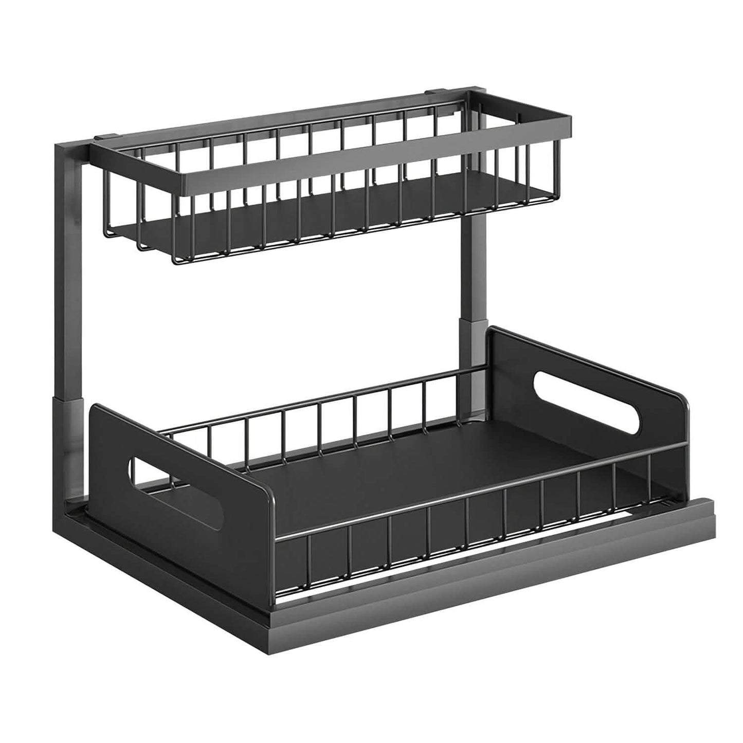 2-Tier Under Sink Organizer Pull Out Basket Storage DailySale