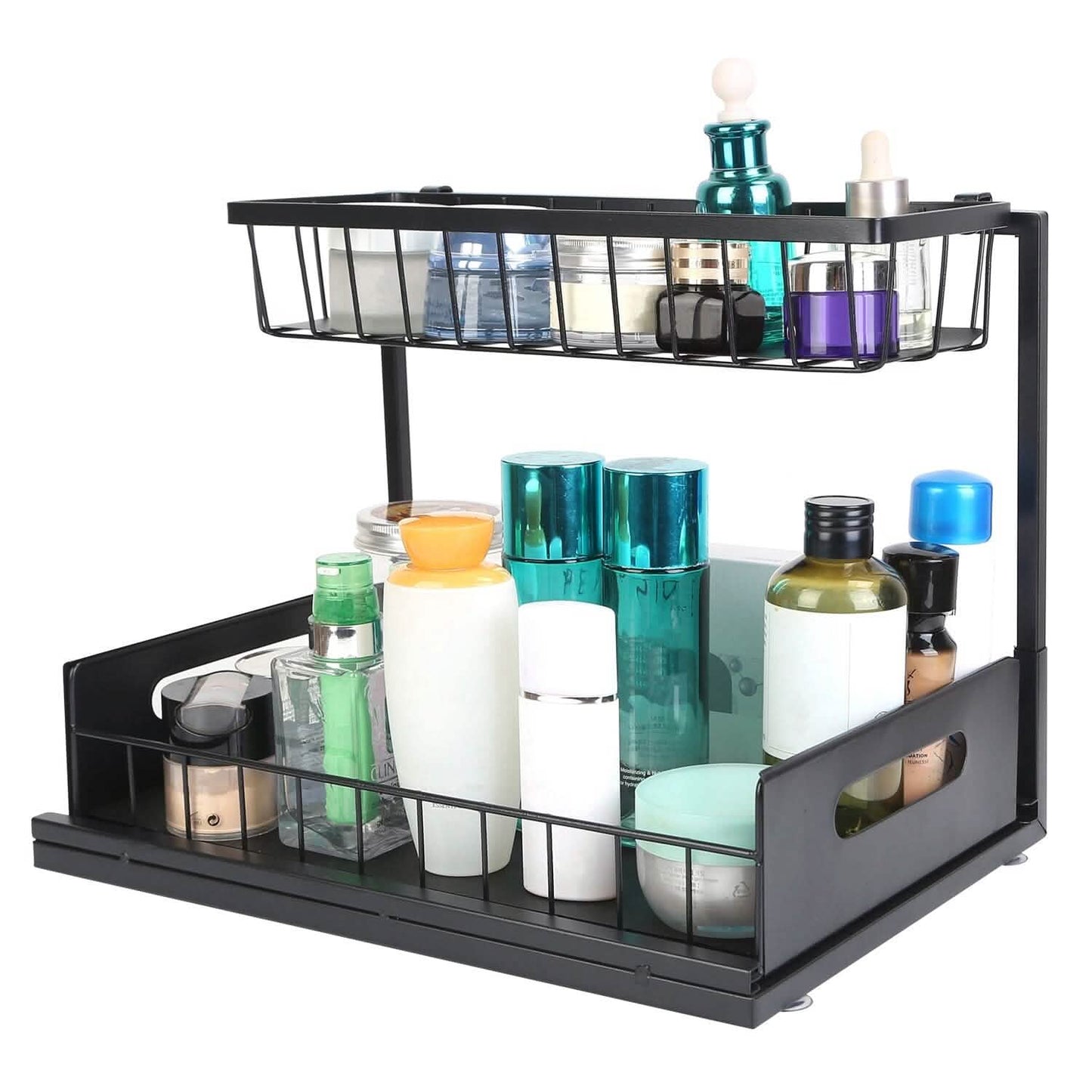 2-Tier Under Sink Organizer Pull Out Basket Storage DailySale