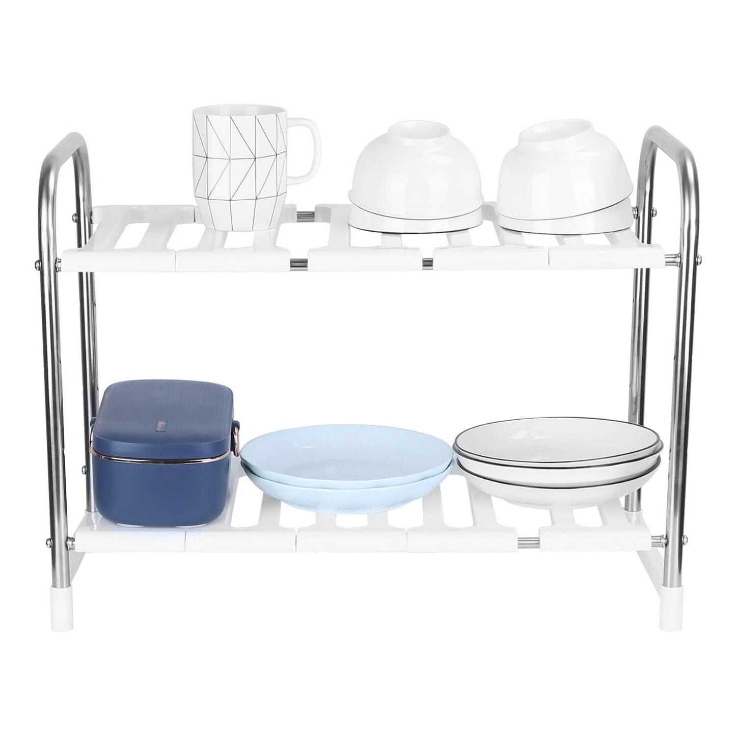 2-Tier Under Sink Organizer Retractable Kitchen Rack Holder DailySale
