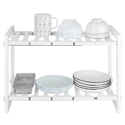 2-Tier Under Sink Organizer Retractable Space Saving Storage DailySale