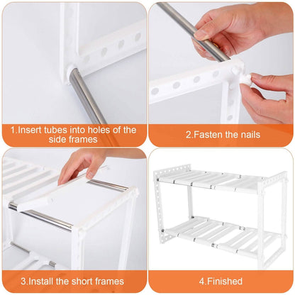 2-Tier Under Sink Organizer Retractable Space Saving Storage DailySale