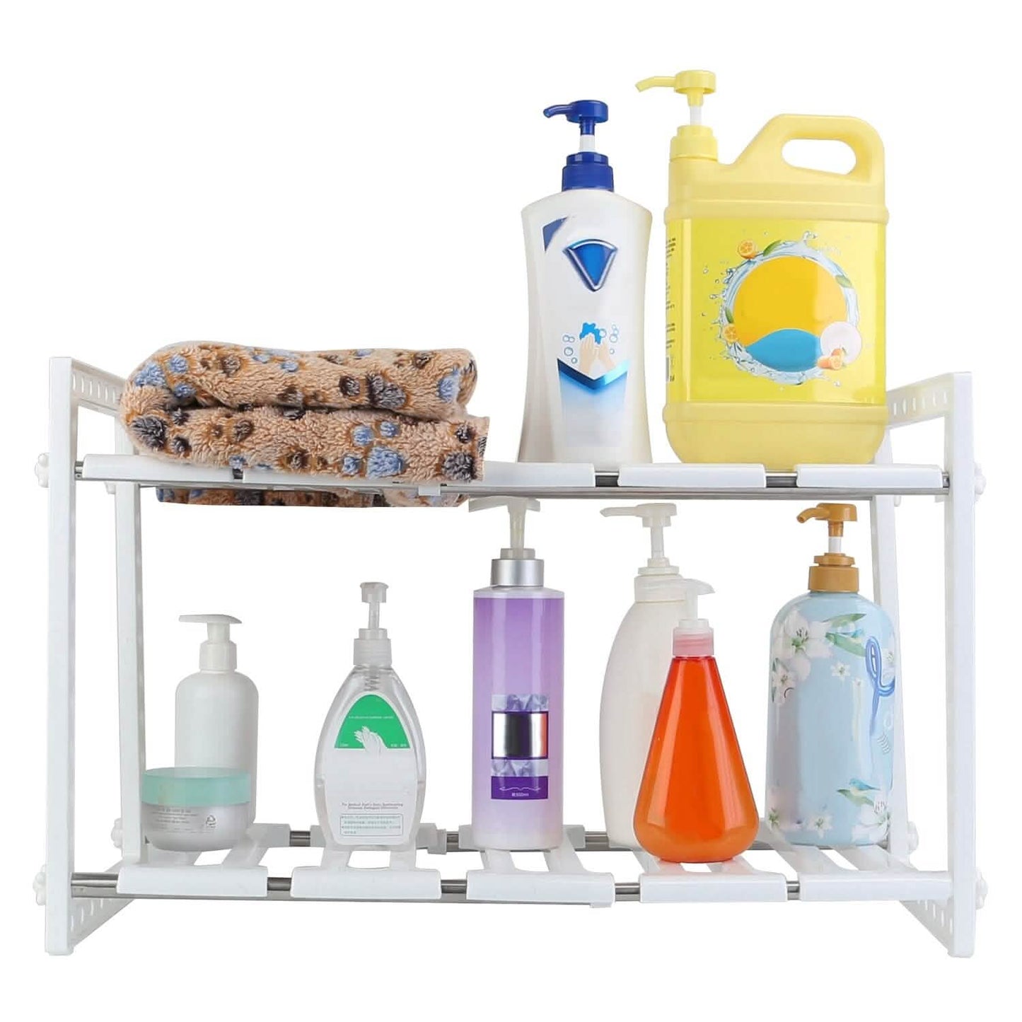 2-Tier Under Sink Organizer Retractable Space Saving Storage DailySale