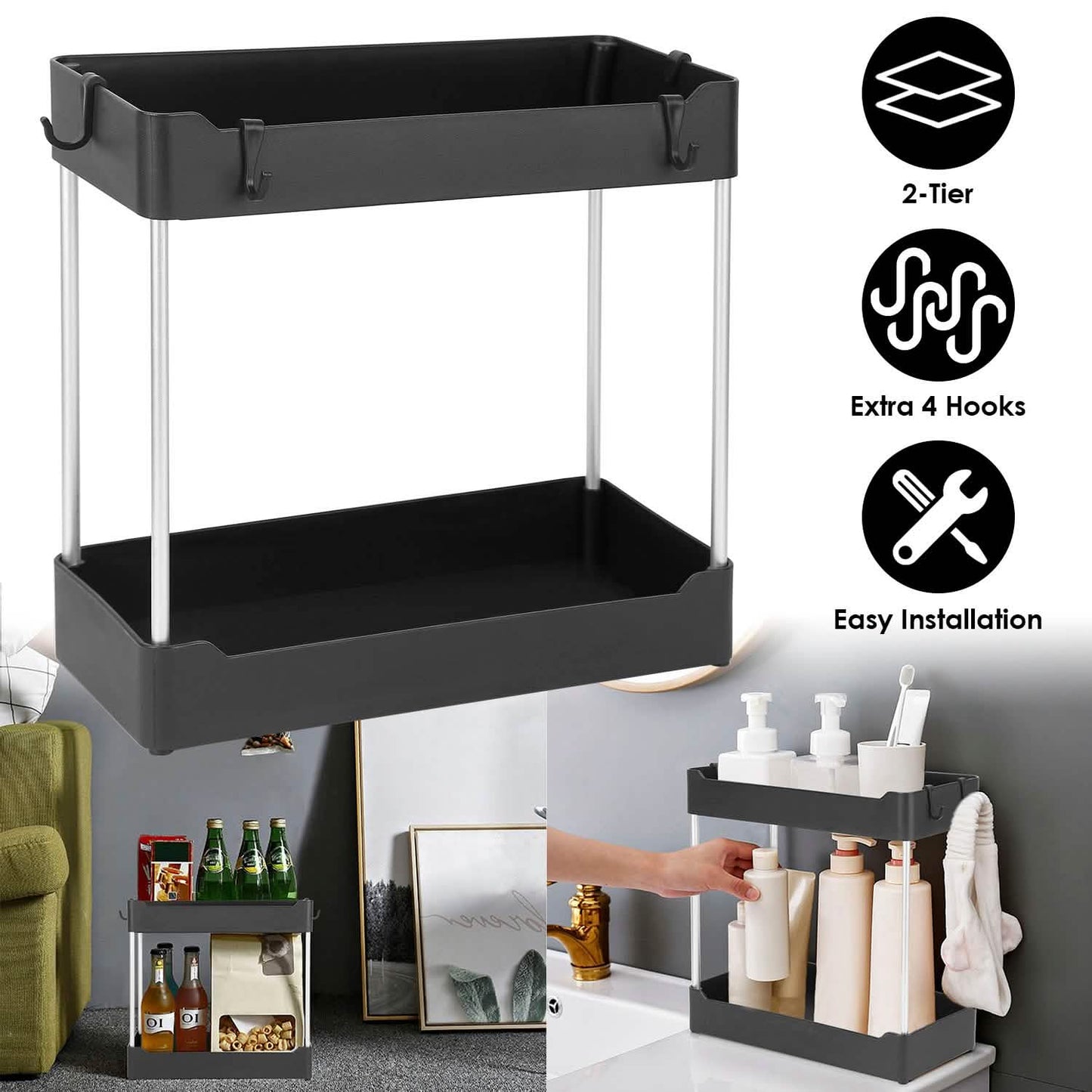 2-Tier Under Sink Shelf Organizer DailySale
