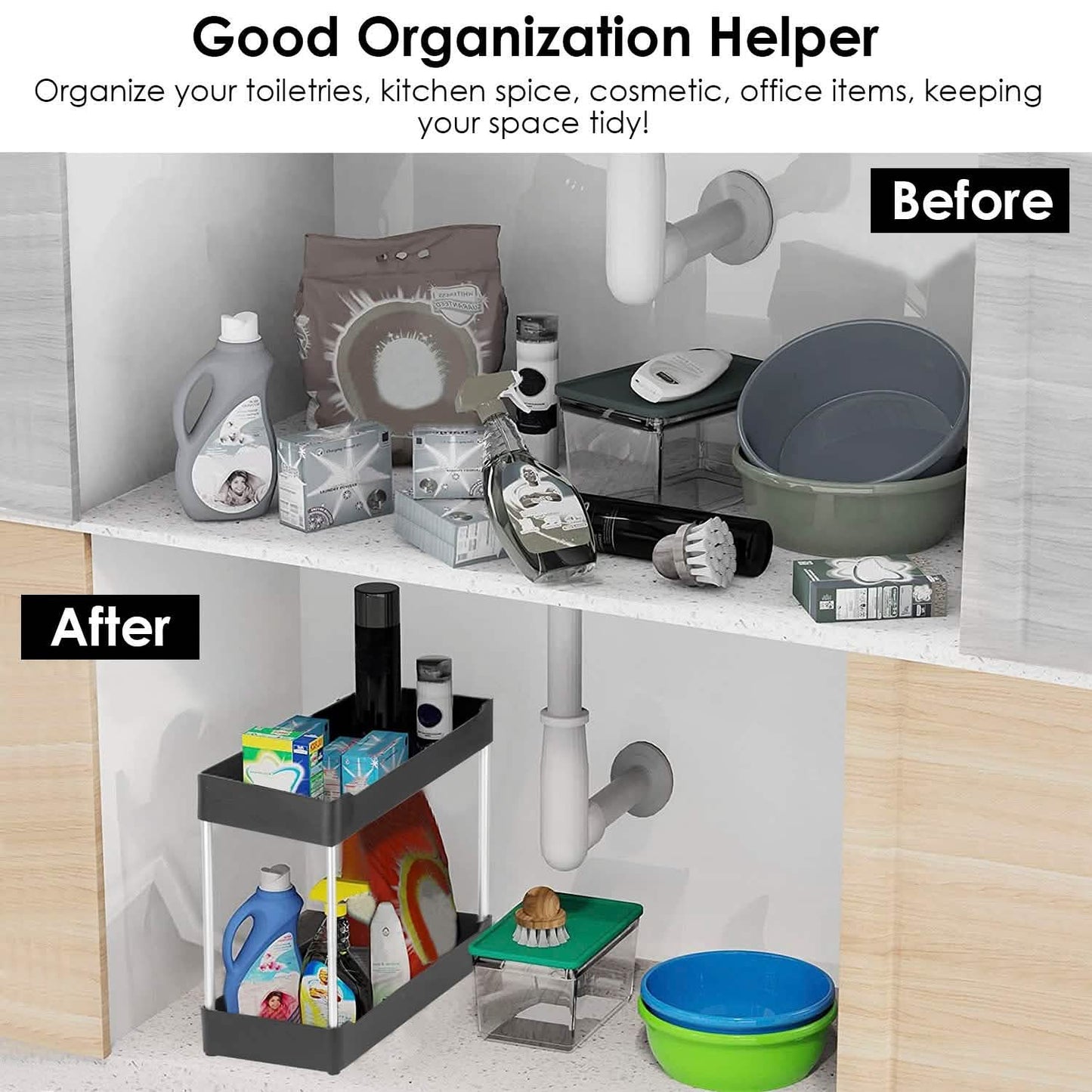 2-Tier Under Sink Shelf Organizer DailySale