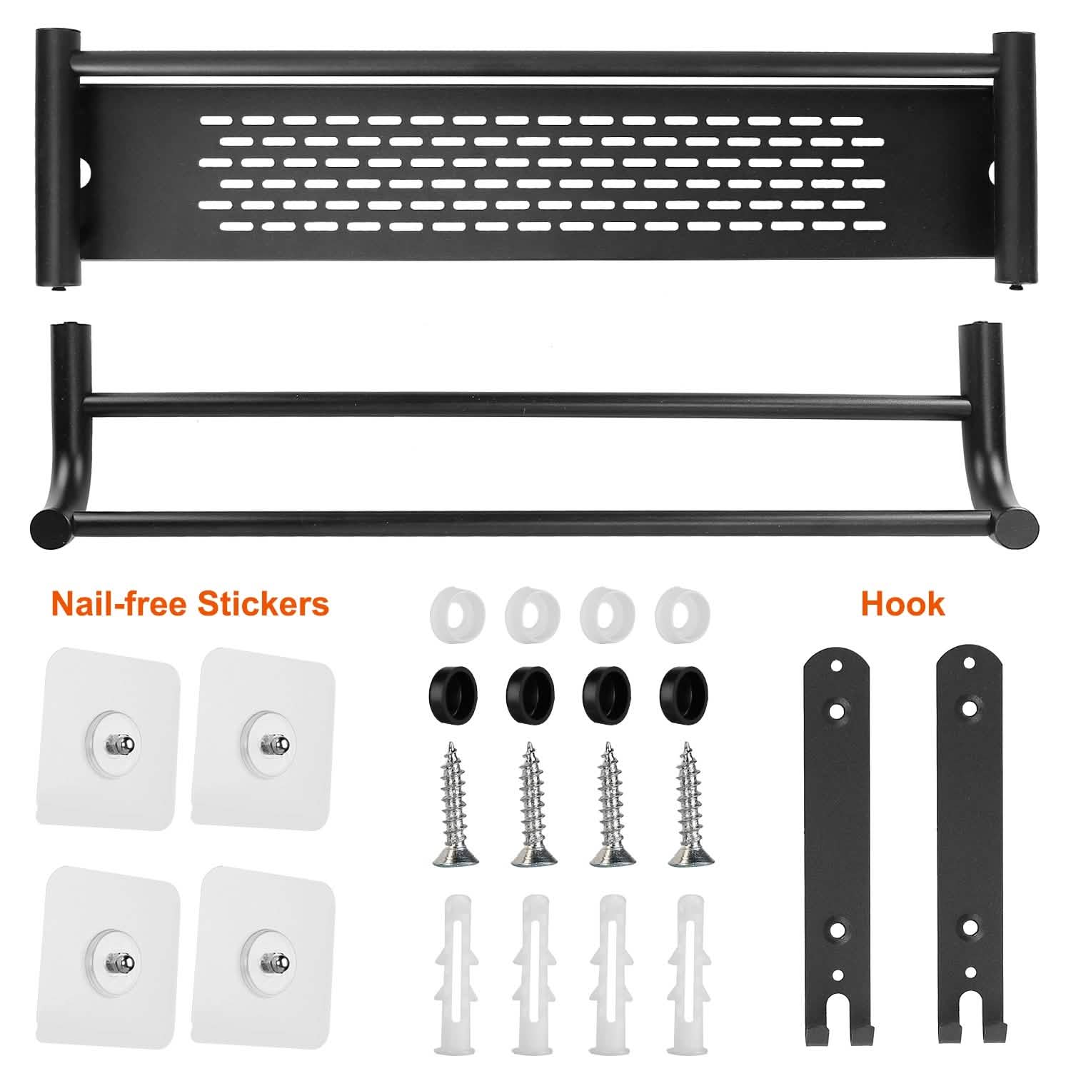2-Tier Wall Mounted Towel Rack DailySale