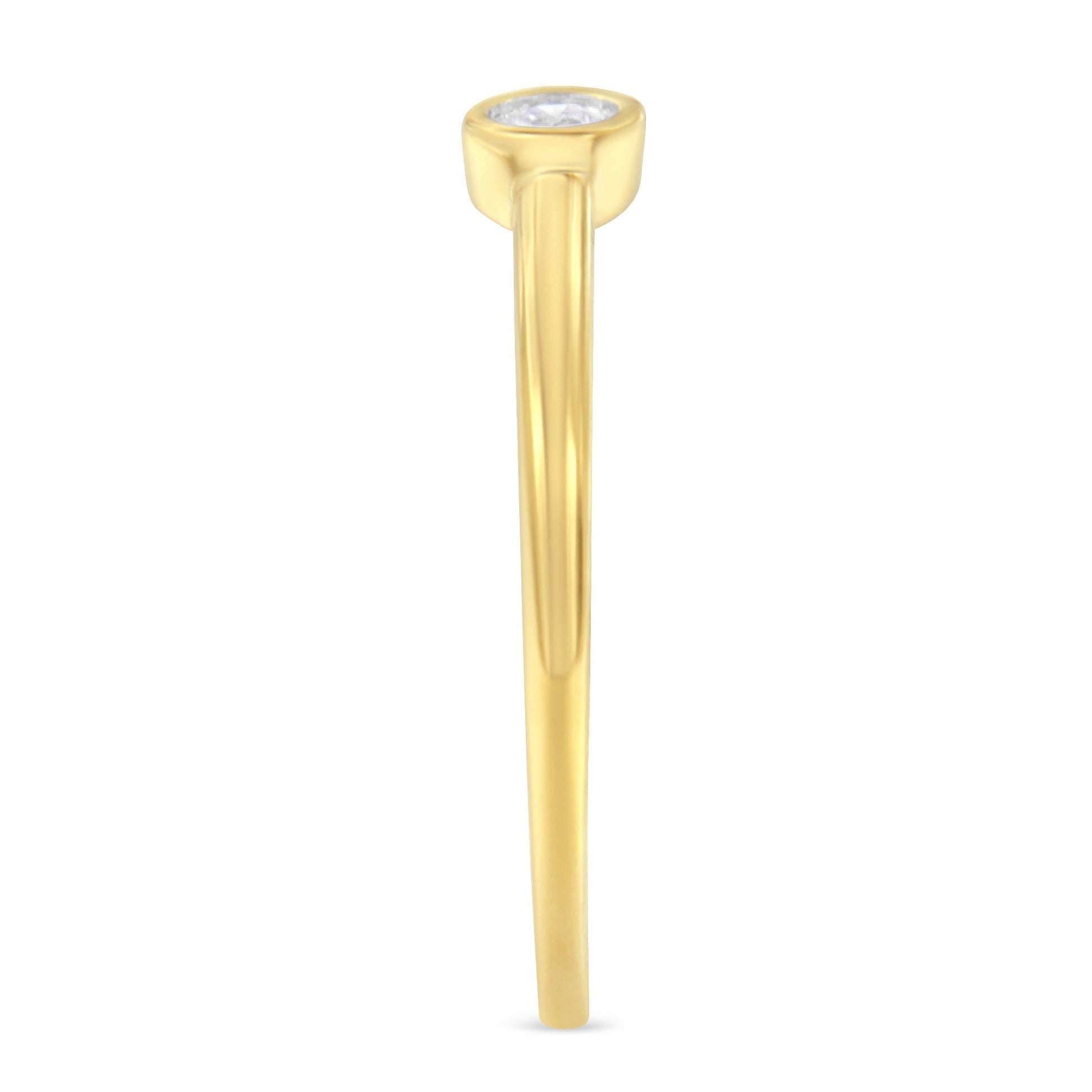 14K Yellow Gold Plated .925 Sterling Silver Miracle Set Diamond Ring (1/20 Cttw, J-K Color, I1-I2 Clarity) - Size 6 Bids.com