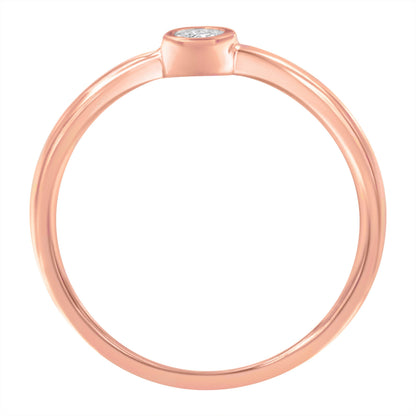 14K Rose Gold Plated .925 Sterling Silver Miracle Set Diamond Ring (1/20 Cttw, J-K Color, I1-I2 Clarity) - Size 6 Bids.com