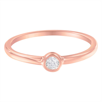 14K Rose Gold Plated .925 Sterling Silver Miracle Set Diamond Ring (1/20 Cttw, J-K Color, I1-I2 Clarity) - Size 6 Bids.com
