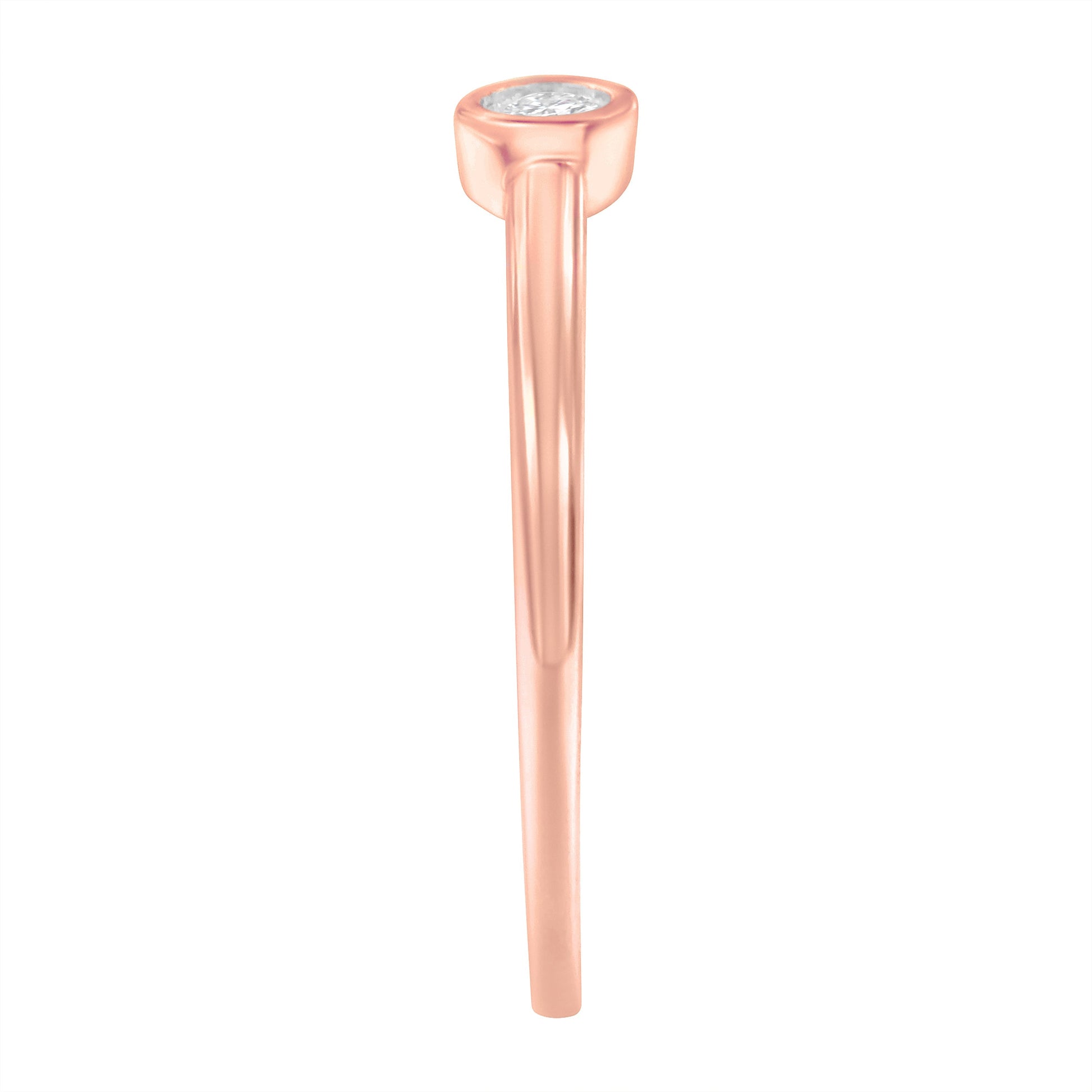 14K Rose Gold Plated .925 Sterling Silver Miracle Set Diamond Ring (1/20 Cttw, J-K Color, I1-I2 Clarity) - Size 6 Bids.com