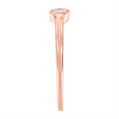 14K Rose Gold Plated .925 Sterling Silver Miracle Set Diamond Ring (1/20 Cttw, J-K Color, I1-I2 Clarity) - Size 6 Bids.com
