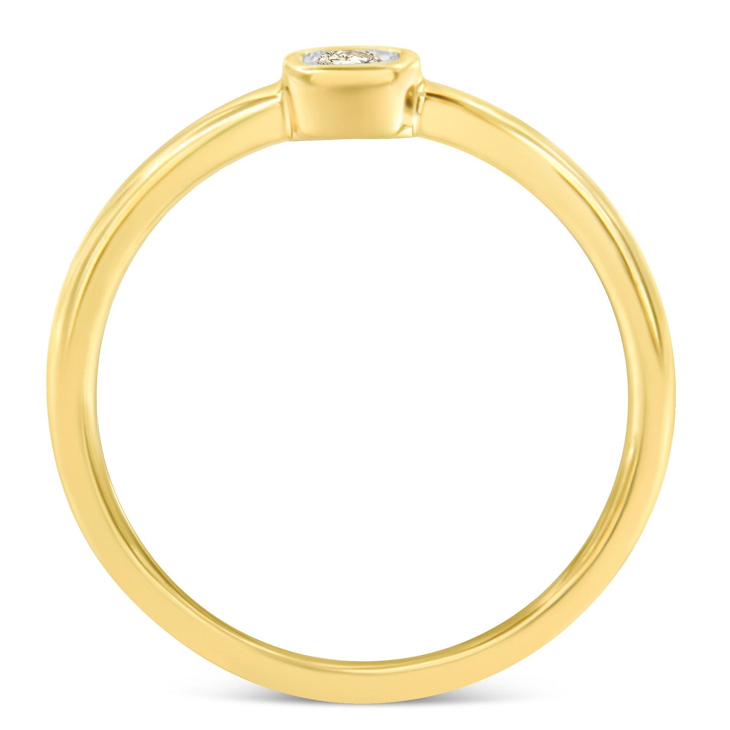14K Yellow Gold Plated .925 Sterling Silver 1/20 Carat Diamond Square Cushion-Shaped Miracle Set Petite Fashion Promise Ring (J-K Color, I1-I2 Clarity) - Size 6 Bids.com