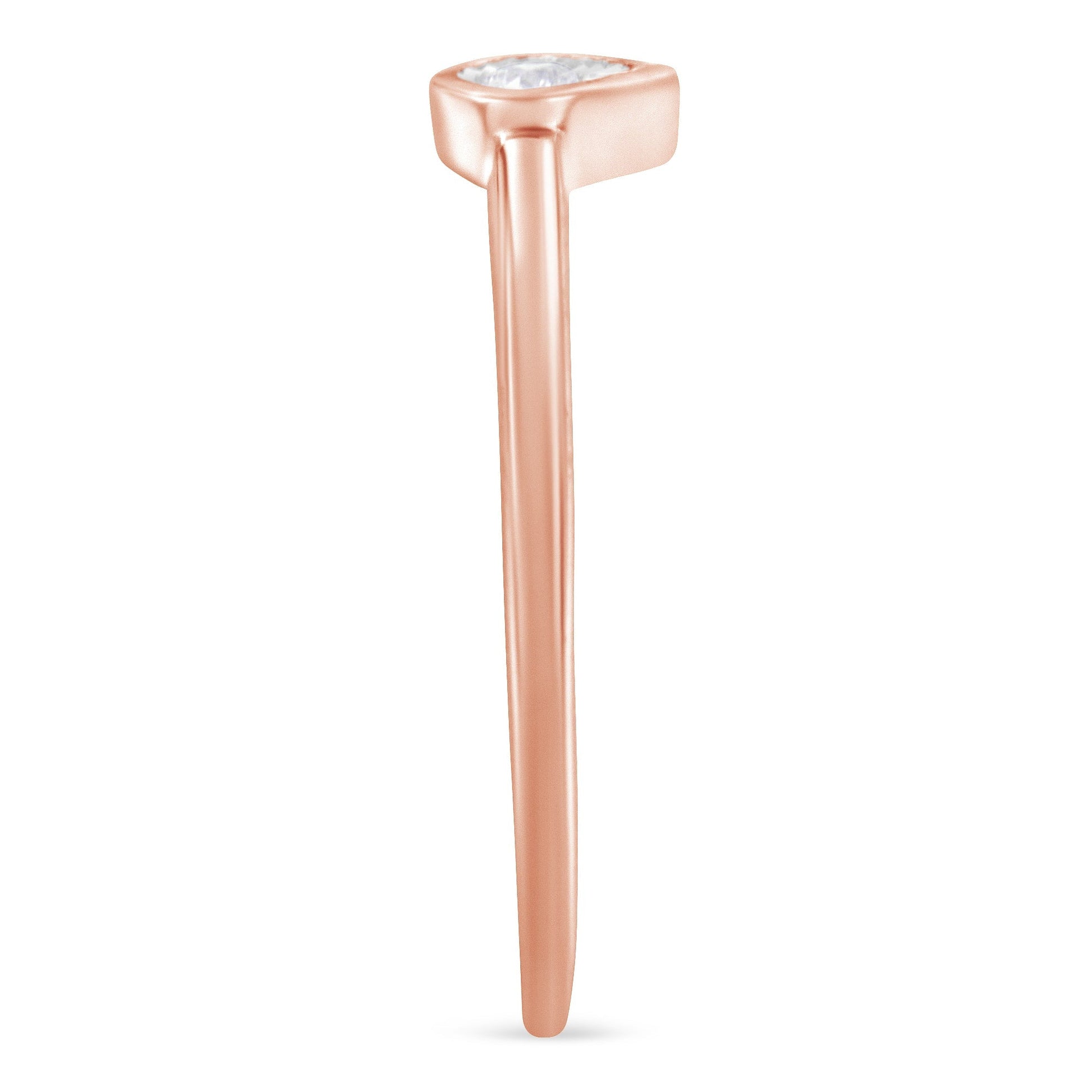 14K Rose Gold Plated .925 Sterling Silver 1/20 Carat Diamond Teardrop Pear-Shaped Miracle Set Petite Fashion Ring (J-K Color, I1-I2 Clarity) - Size 6 Bids.com
