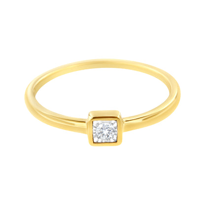 14K Yellow Gold Plated .925 Sterling Silver 1/20 cttw Miracle Set Diamond Promise Ring (J-K Color, I1-I2 Clarity) - Size 6 Bids.com