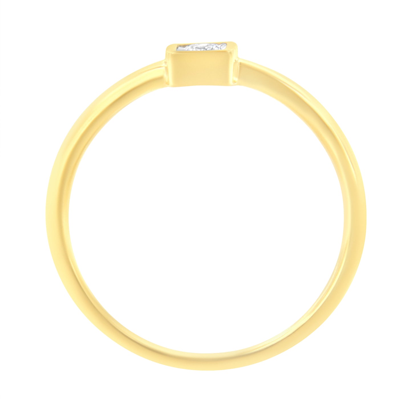 14K Yellow Gold Plated .925 Sterling Silver 1/20 cttw Miracle Set Diamond Promise Ring (J-K Color, I1-I2 Clarity) - Size 6 Bids.com