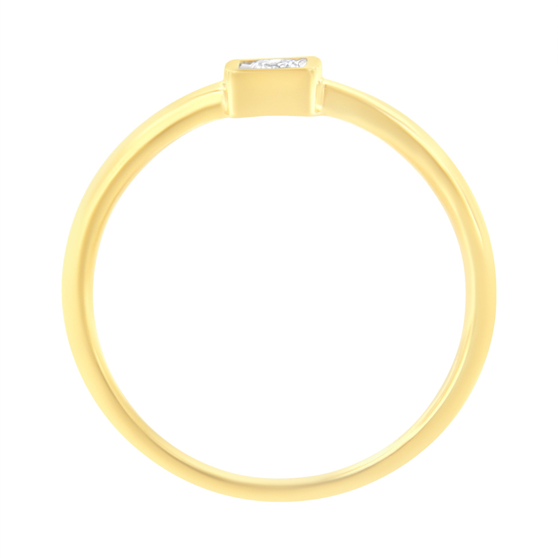 14K Yellow Gold Plated .925 Sterling Silver 1/20 cttw Miracle Set Diamond Promise Ring (J-K Color, I1-I2 Clarity) - Size 6 Bids.com