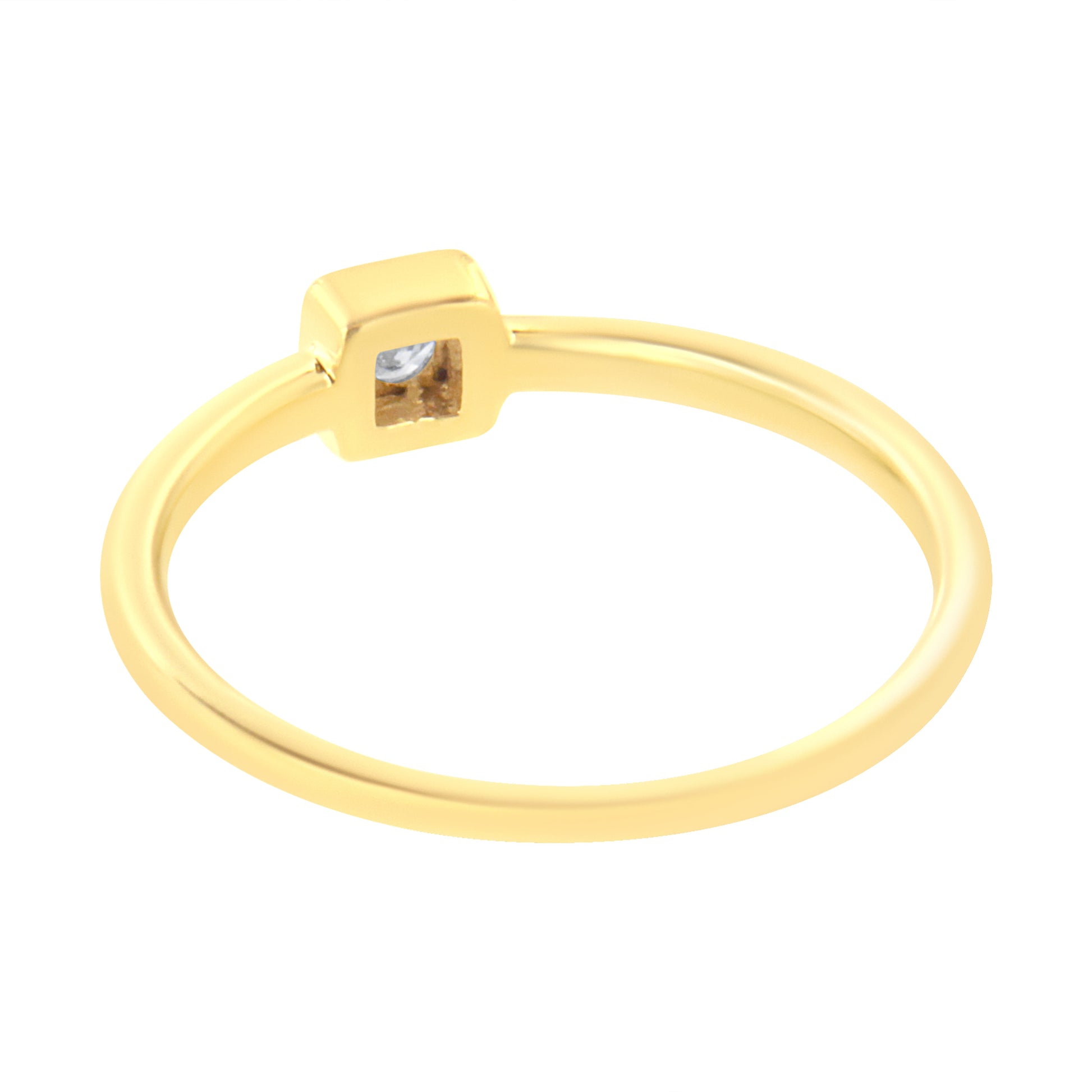 14K Yellow Gold Plated .925 Sterling Silver 1/20 cttw Miracle Set Diamond Promise Ring (J-K Color, I1-I2 Clarity) - Size 6 Bids.com