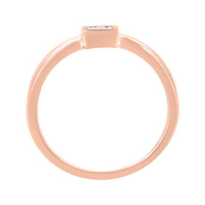14K Rose Gold Plated .925 Sterling Silver 1/20 cttw Miracle Set Diamond Promise Ring (J-K Color, I1-I2 Clarity) - Size 6 Bids.com