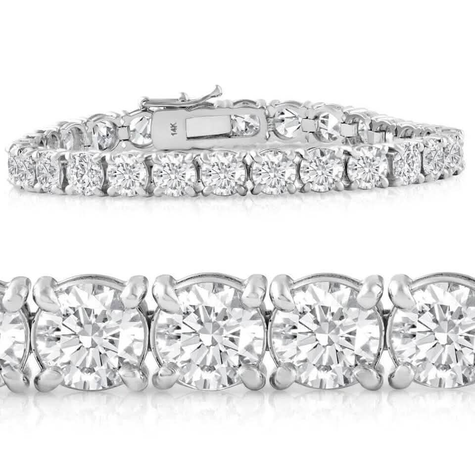20 Ct Lab Grown Diamond Tennis Bracelet 14k White Gold 7" DailySale