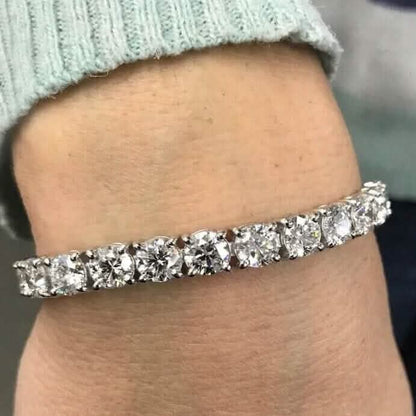 20 Ct Lab Grown Diamond Tennis Bracelet 14k White Gold 7" DailySale