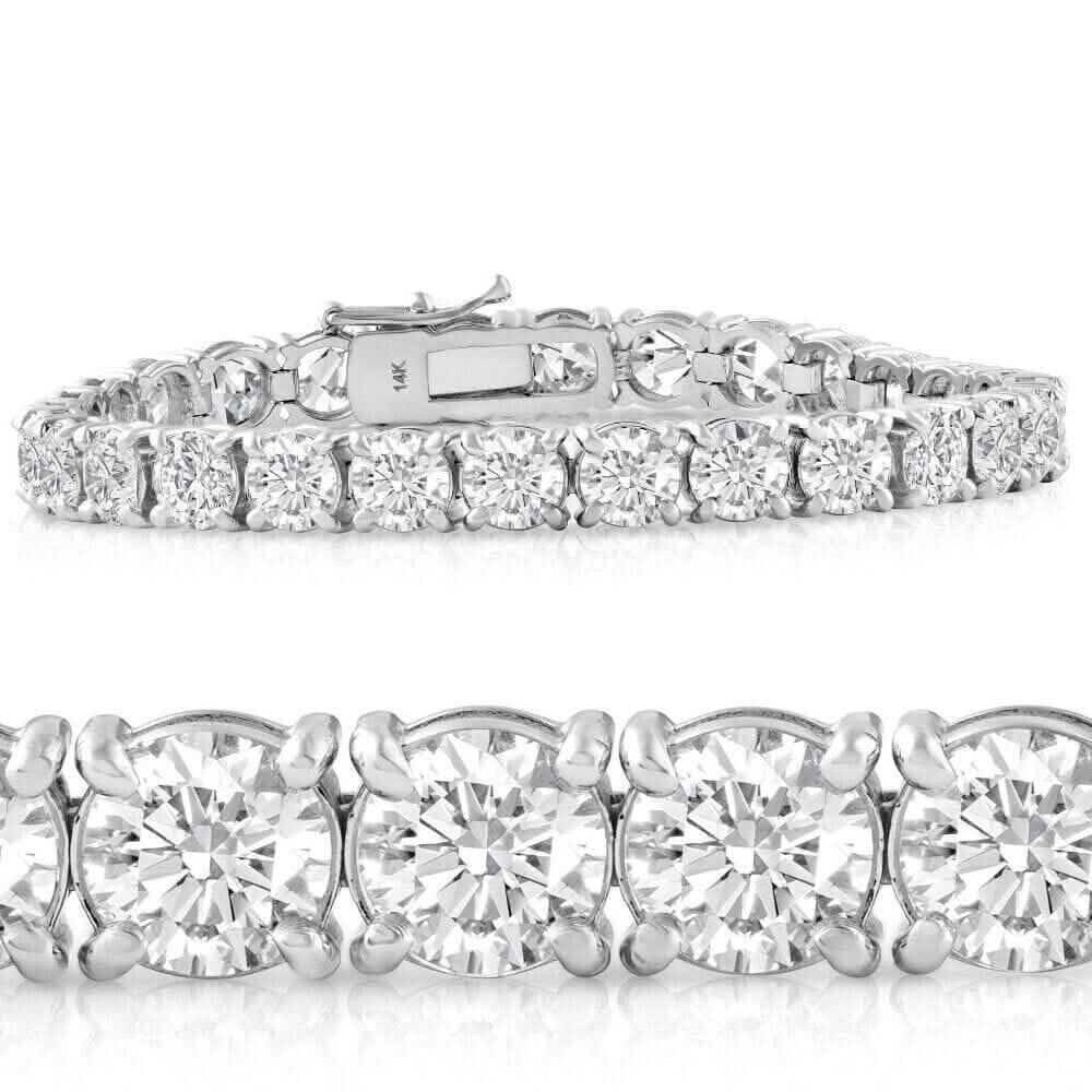 20 Ct Simulated Diamond Tennis Bracelet 14k White Gold 7" DailySale
