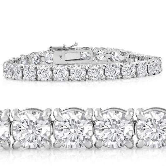 20 Ct Simulated Diamond Tennis Bracelet 14k White Gold 7" DailySale