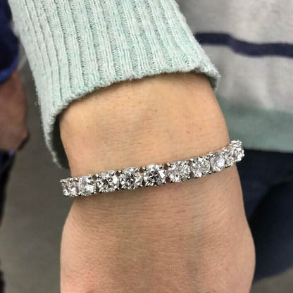 20 Ct Simulated Diamond Tennis Bracelet 14k White Gold 7" DailySale