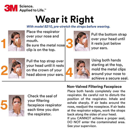 20-Pack: 3M Personal Protective Equipment 8210 Particulate Respirator DailySale