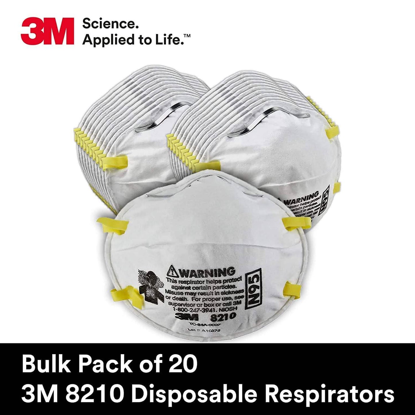 20-Pack: 3M Personal Protective Equipment 8210 Particulate Respirator DailySale