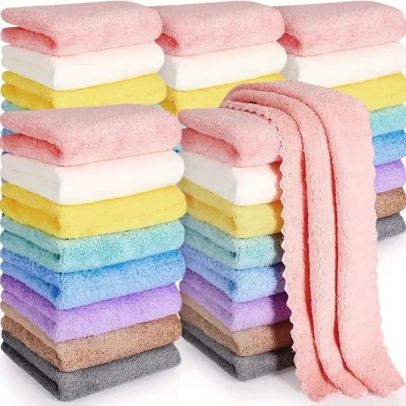 20-Pack: Polyester Hand Towels, 200gsm Knit Fabric, Soft Absorbent Square Bath Towels DailySale