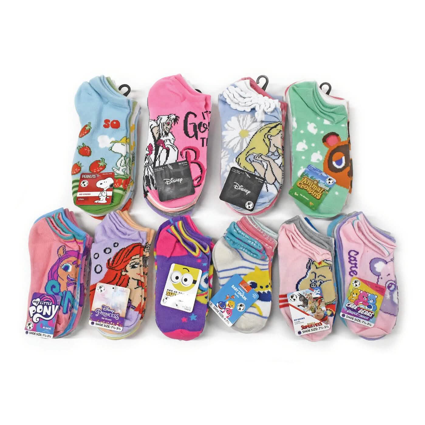 20-Pair: Licensed Assorted Kids' No-Show Socks DailySale