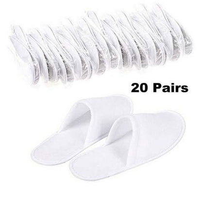 20-Pairs: Spa Hotel Guest Soft Slippers Closed Toe Disposable Travel Slipper DailySale