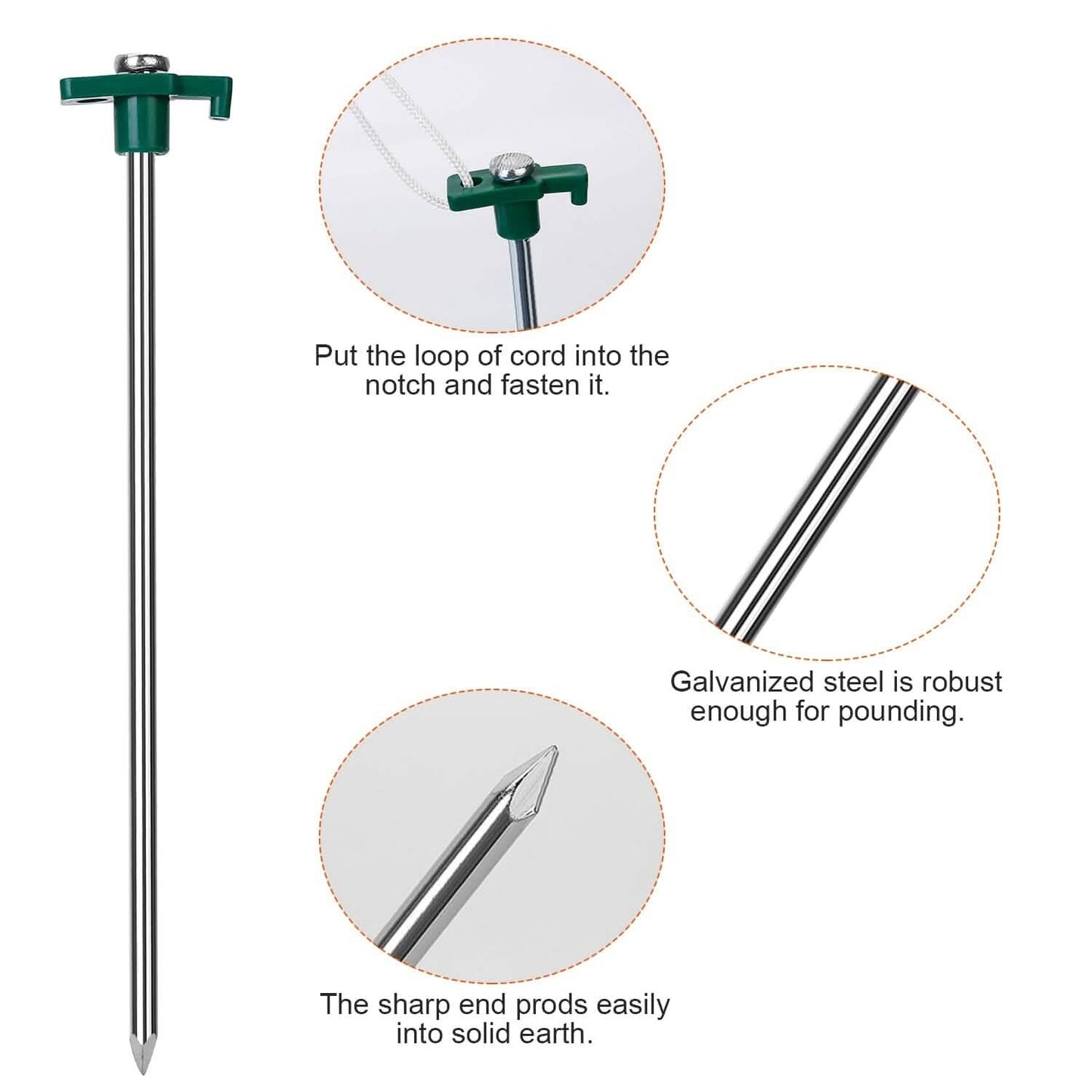 20-Piece: 9.8-Inch Tent Pegs Ropes Set DailySale