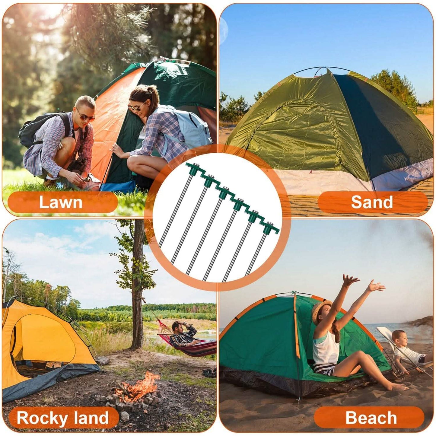 20-Piece: 9.8-Inch Tent Pegs Ropes Set DailySale