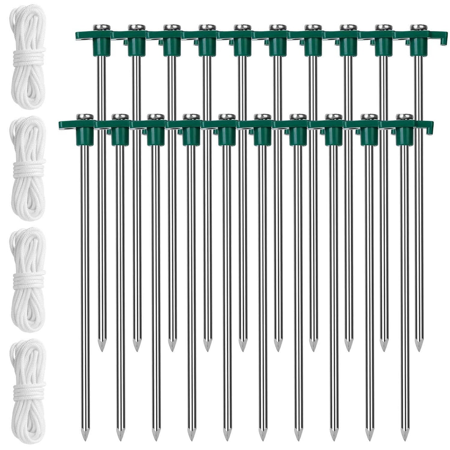 20-Piece: 9.8-Inch Tent Pegs Ropes Set DailySale