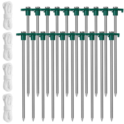 20-Piece: 9.8-Inch Tent Pegs Ropes Set DailySale
