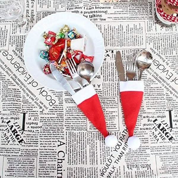 20-Piece: Christmas Santa Hat Silverware Storage Bag DailySale