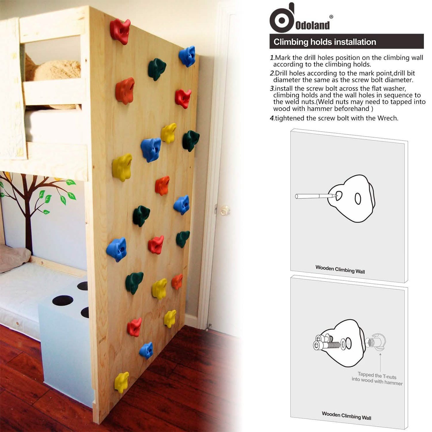 20-Piece: Climbing Wall Holds Indoor Outdoor Playground Set DailySale