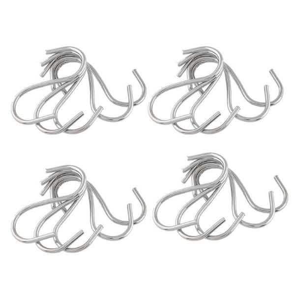 20-Piece: Household Holder Kitchen Stainless Steel S Shaped Hooks DailySale