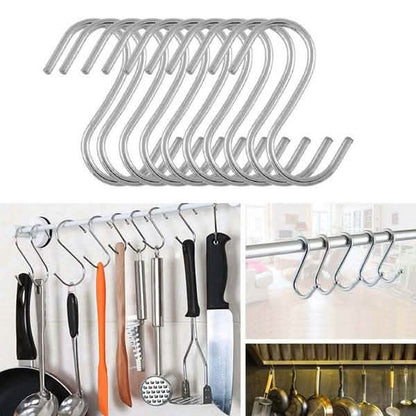 20-Piece: Household Holder Kitchen Stainless Steel S Shaped Hooks DailySale