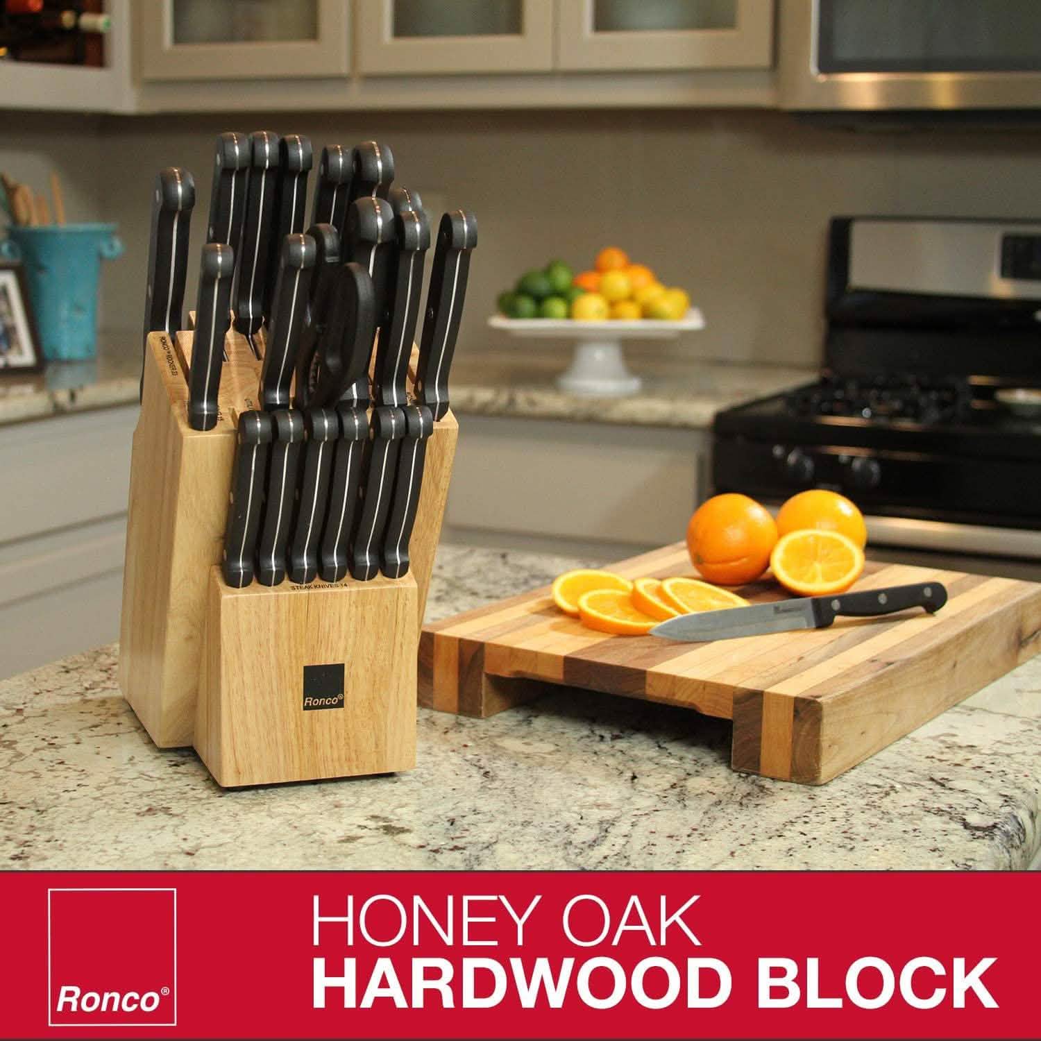 20-Piece: Professional Kitchen Knife Set with Knife Block DailySale