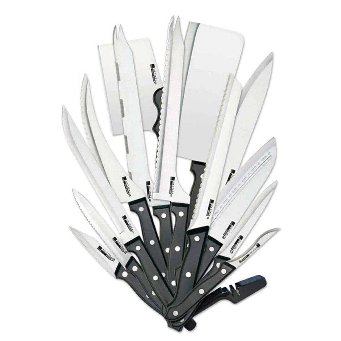 20-Piece: Ronco Full-Tang Handle Professional Kitchen Knife Set DailySale