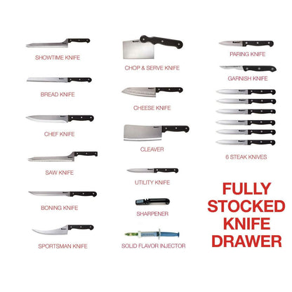 20-Piece: Ronco Full-Tang Handle Professional Kitchen Knife Set DailySale