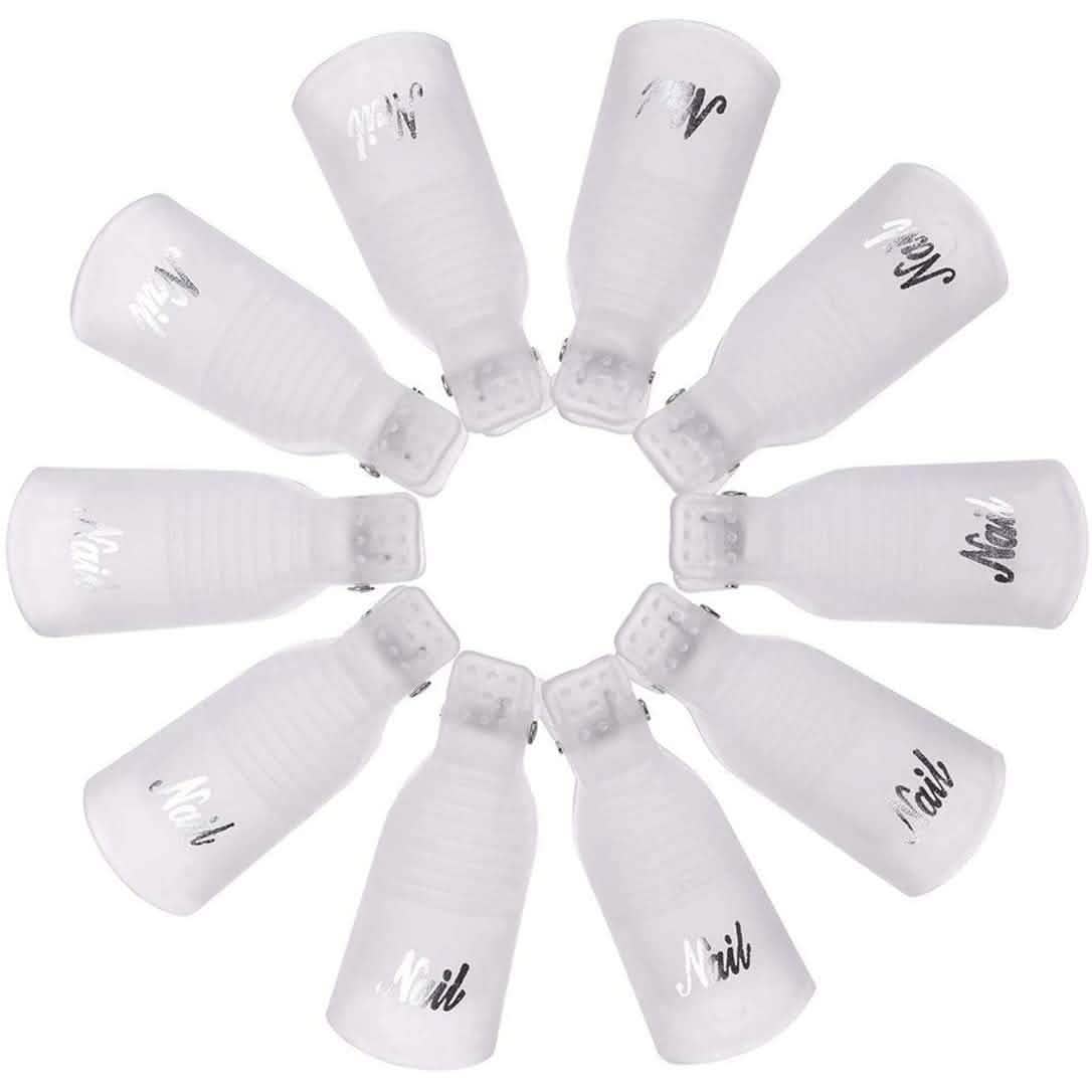 20-Piece Set: Plastic Acrylic Nail Art Soak Off Cap Clip UV Gel Polish Remover Wrap Tool DailySale