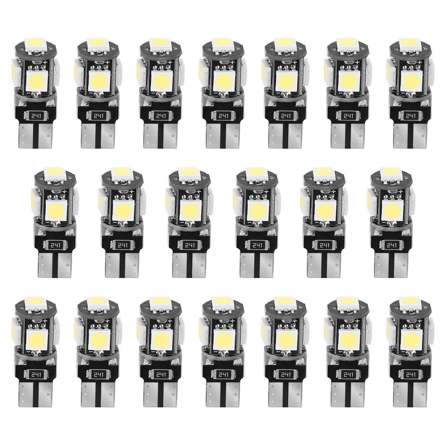 20-Piece: T10 SMD5050 LED Light Bulbs DailySale