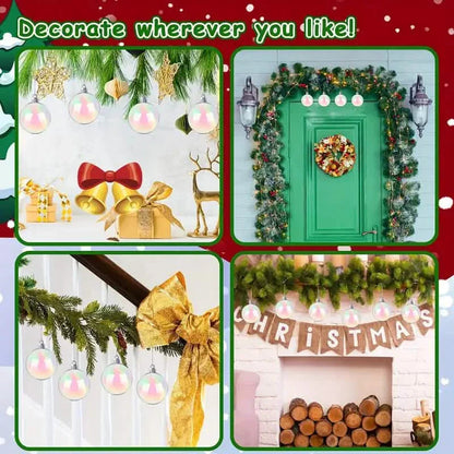 20-Pieces: Clear Iridescent Plastic Ornaments Balls for Crafts DailySale