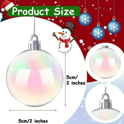 20-Pieces: Clear Iridescent Plastic Ornaments Balls for Crafts DailySale