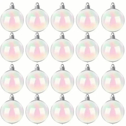 20-Pieces: Clear Iridescent Plastic Ornaments Balls for Crafts DailySale