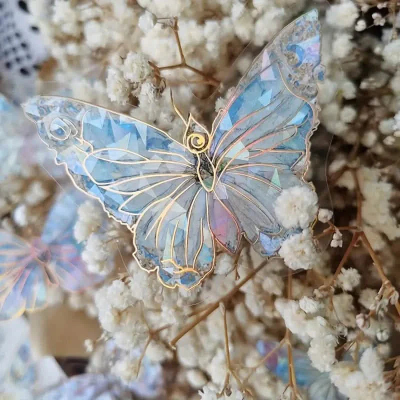 20-Pieces: Ice Crystal Laser Butterfly Decorative PET Stickers DailySale