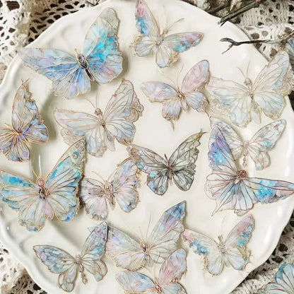 20-Pieces: Ice Crystal Laser Butterfly Decorative PET Stickers DailySale