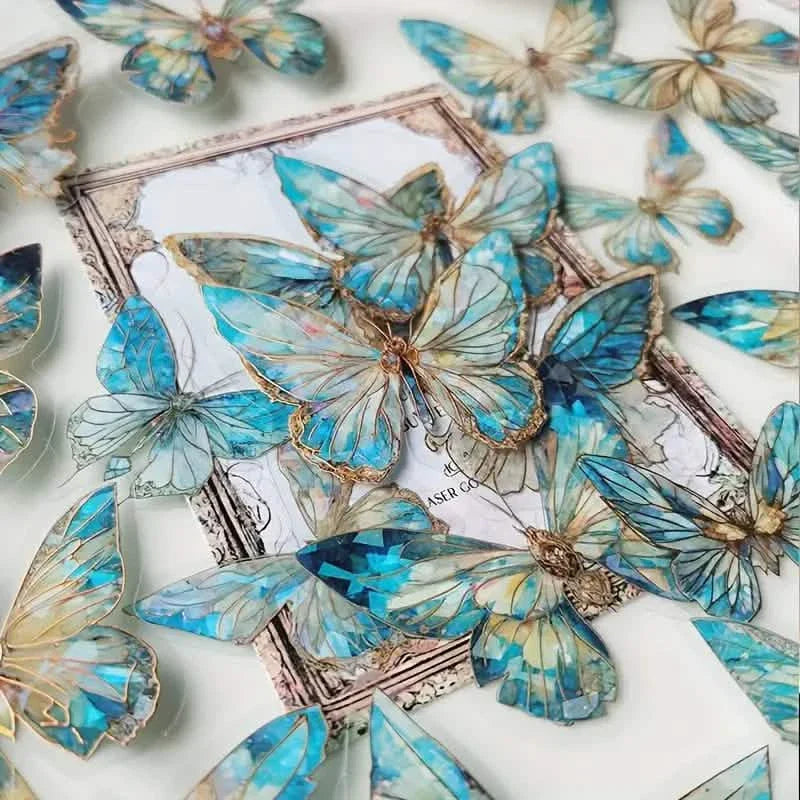 20-Pieces: Ice Crystal Laser Butterfly Decorative PET Stickers DailySale